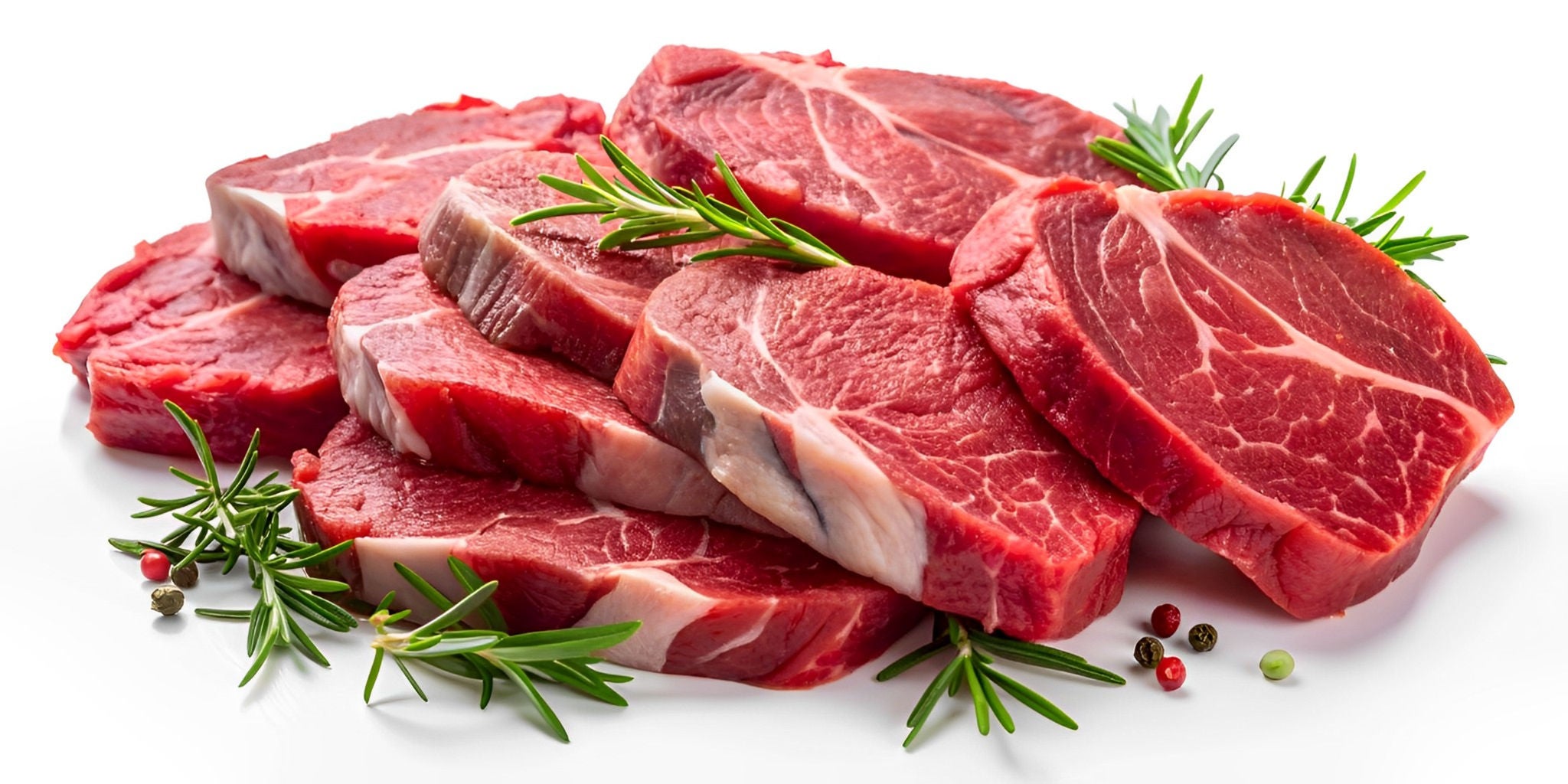 Fresh raw red meat slice