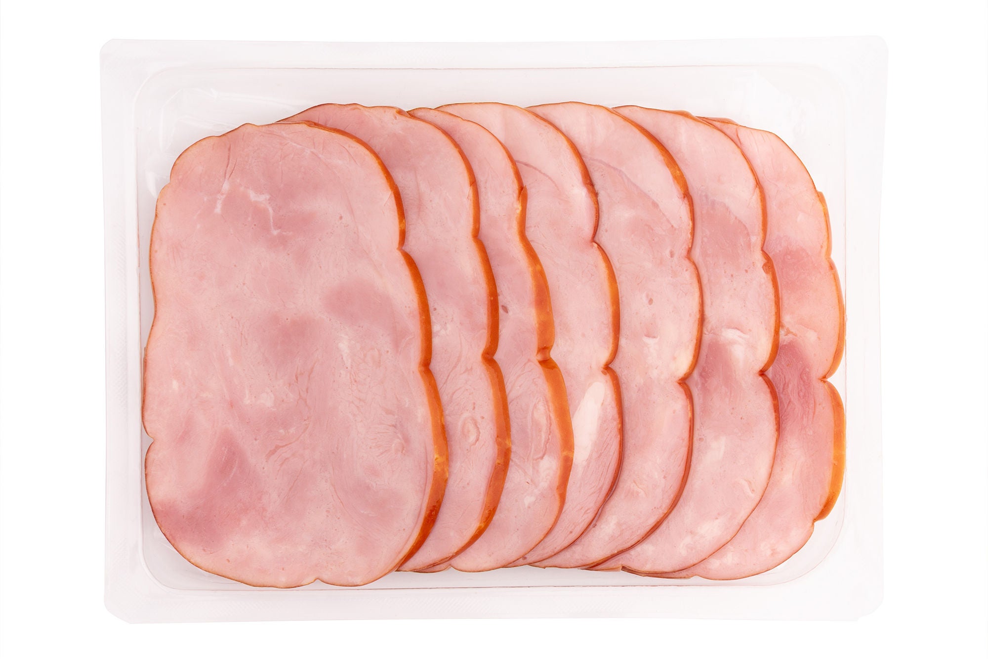 Sausages in vacuum plastic packaging isolated on white background. Vacuum transparent packaging with fresh sausages. A pack of sausages in a vacuum foil isolated.; Shutterstock ID 2460897705; purchase_order: MUDE; job: Landingpage Handwerk; client: Cornelia Geiger; other: 