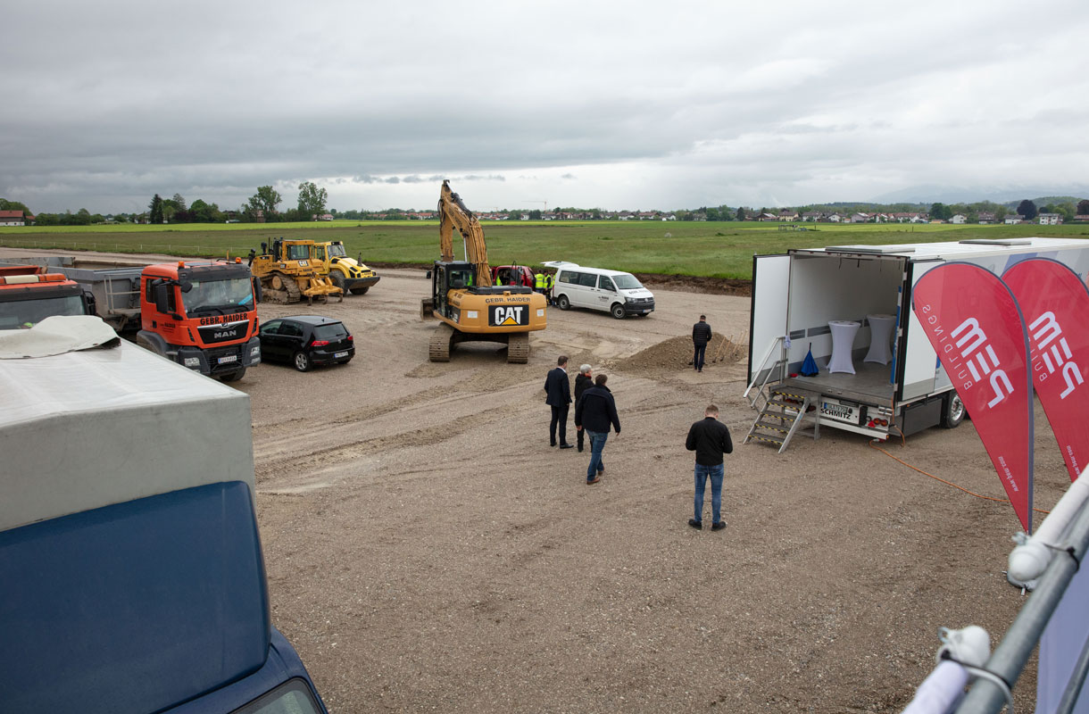 Caterpillar Excavator at Construction Site Event