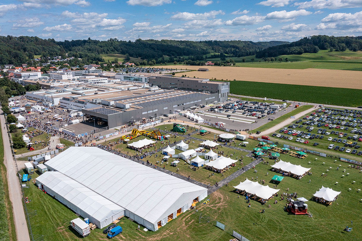 MULTIVAC Factory Aerial View with Event Tents