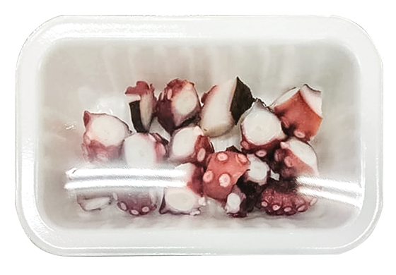 Octopus Slices in Vacuum-Sealed Packaging